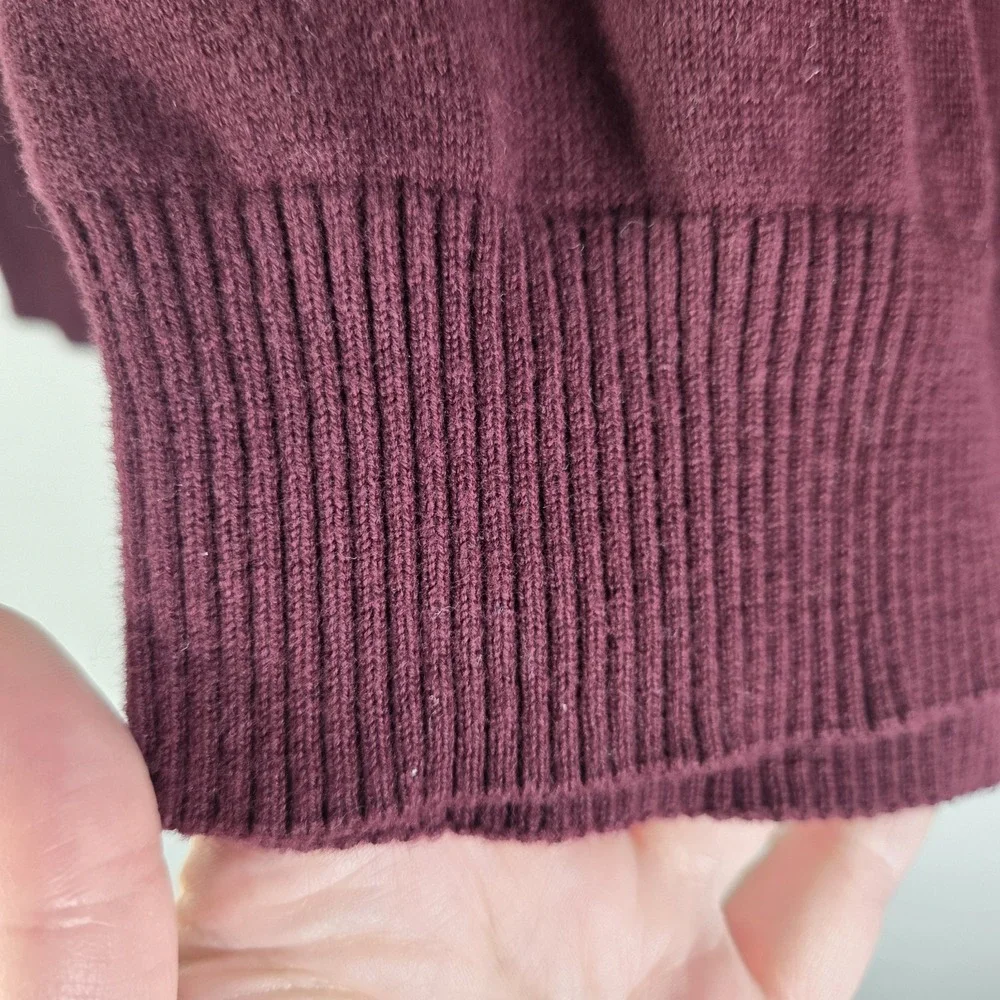 Dip Mens Burgundy 100% Cotton‎ Preppy Sweater Elbow Patches Grampacore Preppy Sm